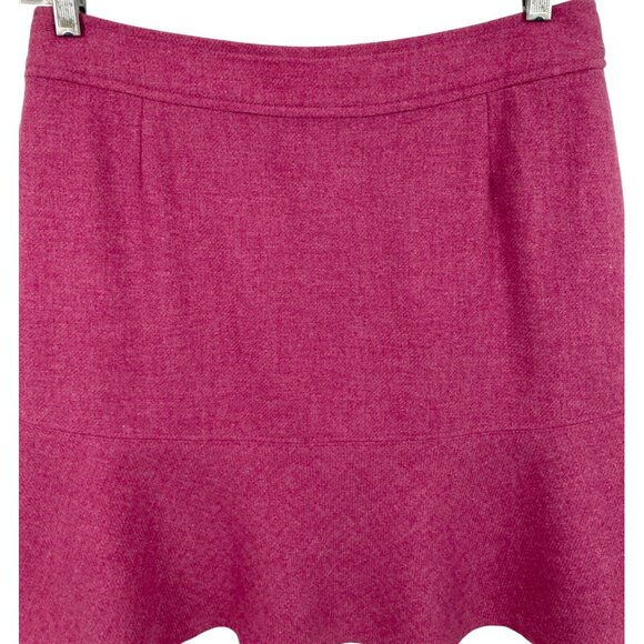 Gap Womens Pink Wool Blend Flounce Hem Lined Trumpet Skirt Size 8 - Picture 5 of 9